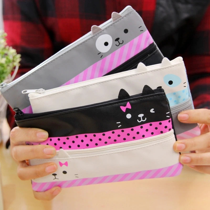 Kawaii Pencil Case – Cute Fabric Pouch for School Stationery Pencil Case Axl 1 pc Random