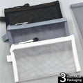 3-Pack Clear Mesh Pencil Cases – Large Nylon Zipper Pouches Mesh Pencil Case Axl Default Title