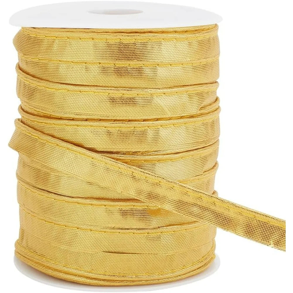 Gold Piping Bias Tape 54 Yards – 12mm Polyester Upholstery Trim Sewing Piping Trim Axl