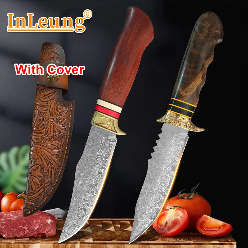 InLeung VG10 Damascus Steel Chef Knife | Wood Handle Damascus Chef Knife Axl