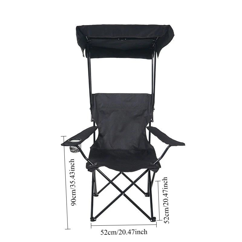 Folding Fishing Chair with Sunshade Canopy & Armrests Folding Camping Chair Axl