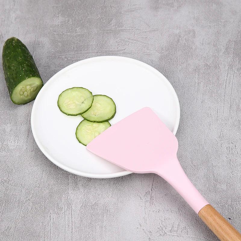 Silicone Spatula Set – Wide Pizza Shovel & Kitchen Scraper Silicone Cooking Utensils Axl