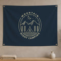 Camping Outdoor Logo Flag Banner – Wall Decor Indoor & Outdoor Wall Flag Banner Axl White01 150x230cm