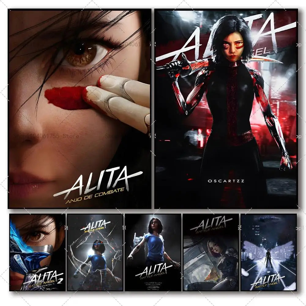 Alita Battle Angel Movie Poster – Self-Adhesive Wall Art Print Movie Wall Poster Axl