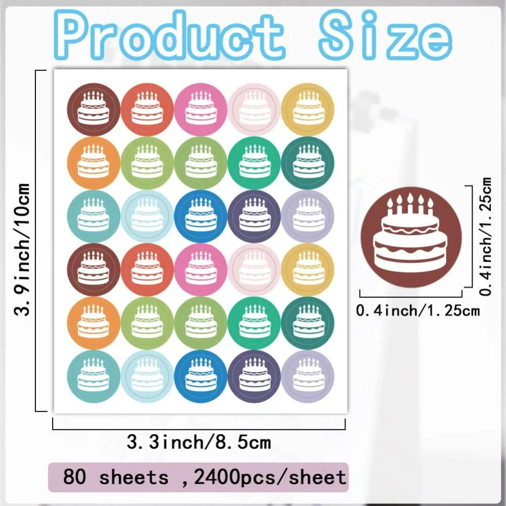 80 Sheets PVC Food Stickers – Flat Round Self-Adhesive Labels Decorative Sticker Set Axl