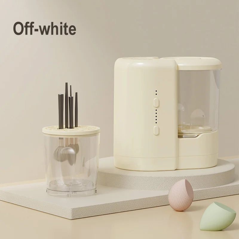 USB 2-in-1 Electric Makeup Brush Cleaner & Mini Washing Machine Makeup Brush Cleaner Axl WHITE