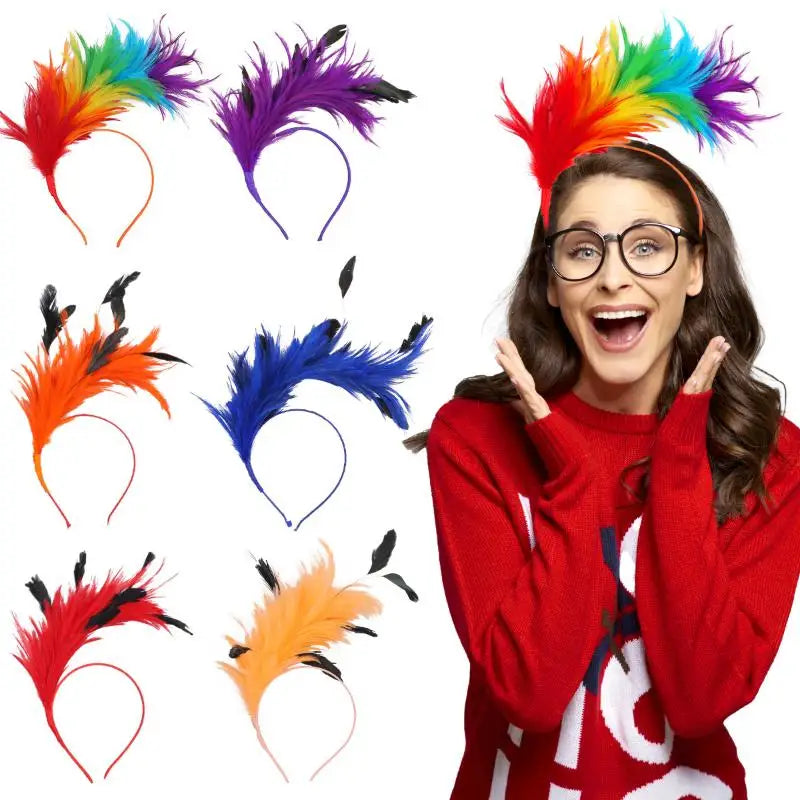 Colorful Feather Headband – Carnival, Party & Costume Accessory Feather Headband Axl