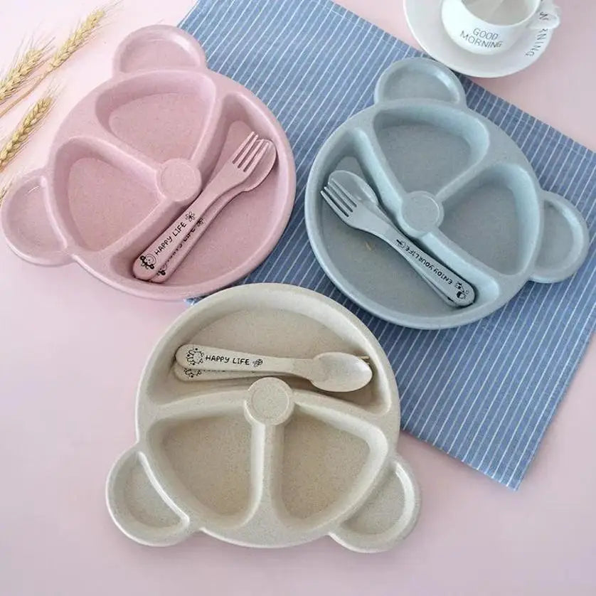 Baby Cartoon Bear Dinnerware Set – Bowl, Spoon & Fork Baby Dinnerware Set Axl