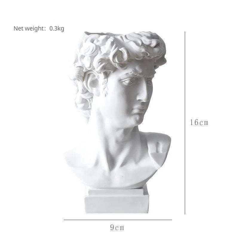 Nordic David Resin Vase – Flower Pot & Makeup Brush Holder Decorative Resin Vase Axl WYY0007-L 16.5cm