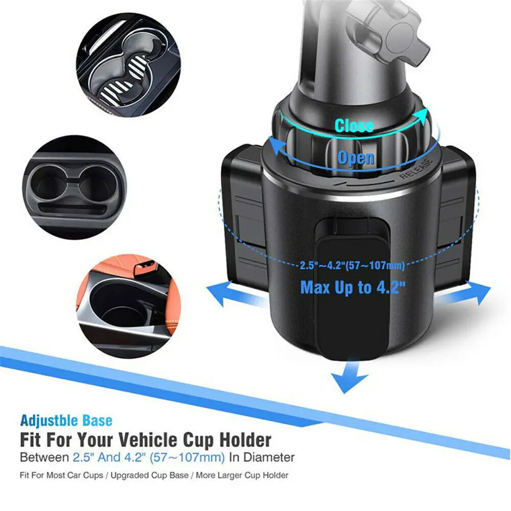 Universal Car Cup Holder Phone Mount – 360° Adjustable Stand Car Phone Mount Axl