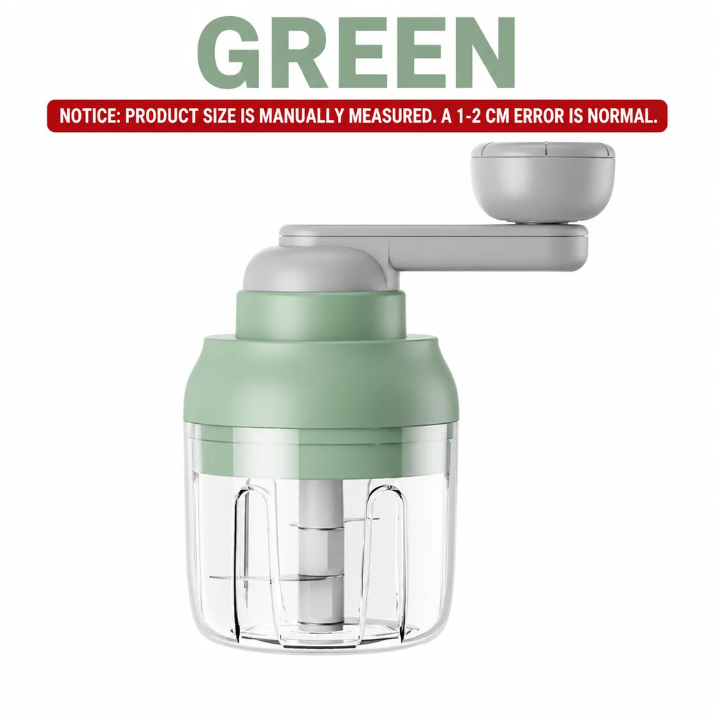 Manual Food Processor 250ml – Hand Crank Vegetable Chopper Manual Food Chopper Axl Green