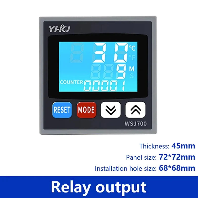 WSJ700 Digital Temperature Controller Timer SSR Relay 100-240VAC Temperature Controller Axl Relay output