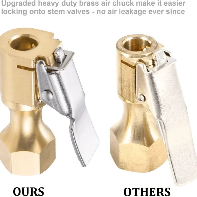 Lock-On Tire Chuck with Clip 2 Pack – Open Flow Yellow Tire Inflation Chuck Axl