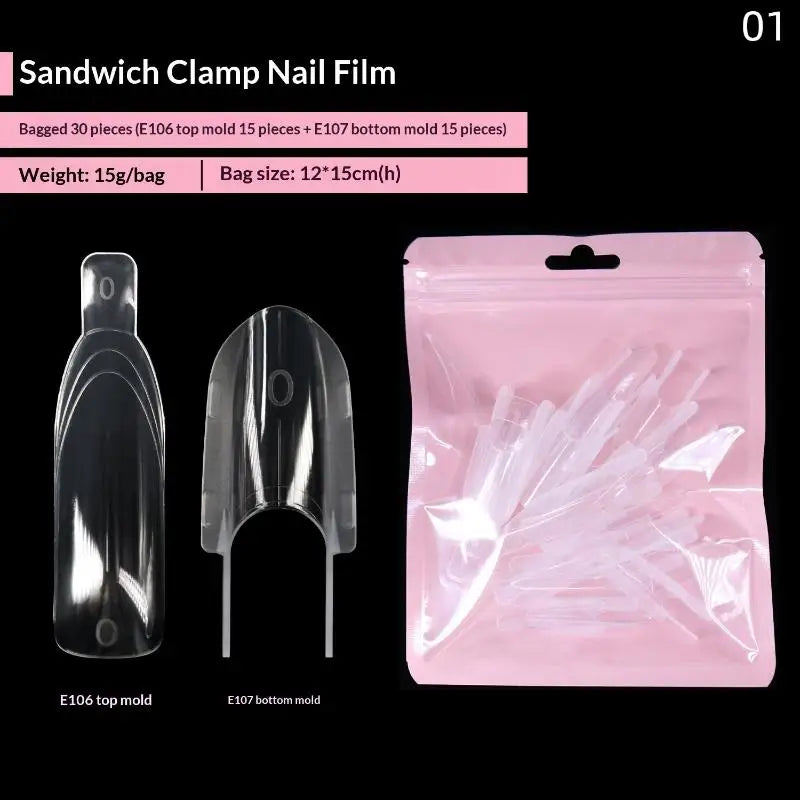 Sandwich Dual Nail Extension Forms – Top & Bottom Mold Set Nail Extension Forms Axl A1