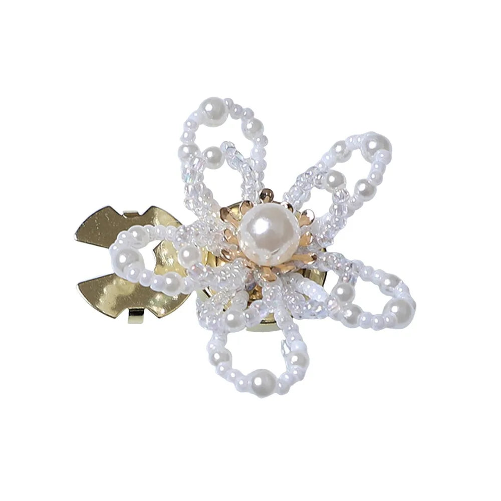 Pearl Button Covers – Alloy Rhinestone Flower DIY Shirt Decor Button Covers Axl 04