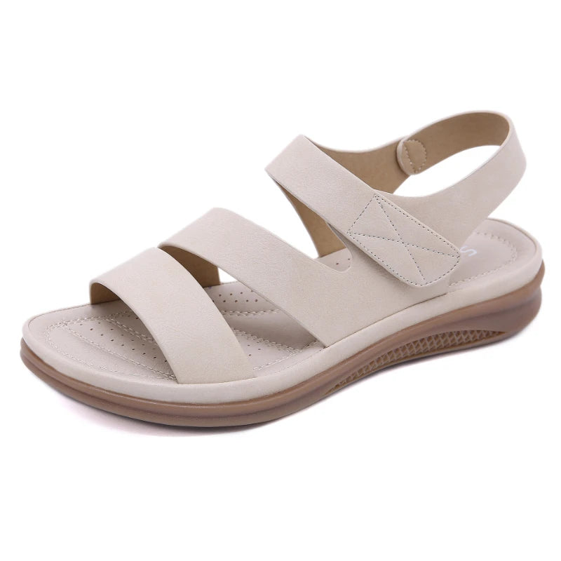 Women's Slip-On Wedge Sandals – Peep Toe Summer Beach Shoes Women's Wedge Sandals Axl apricot 38