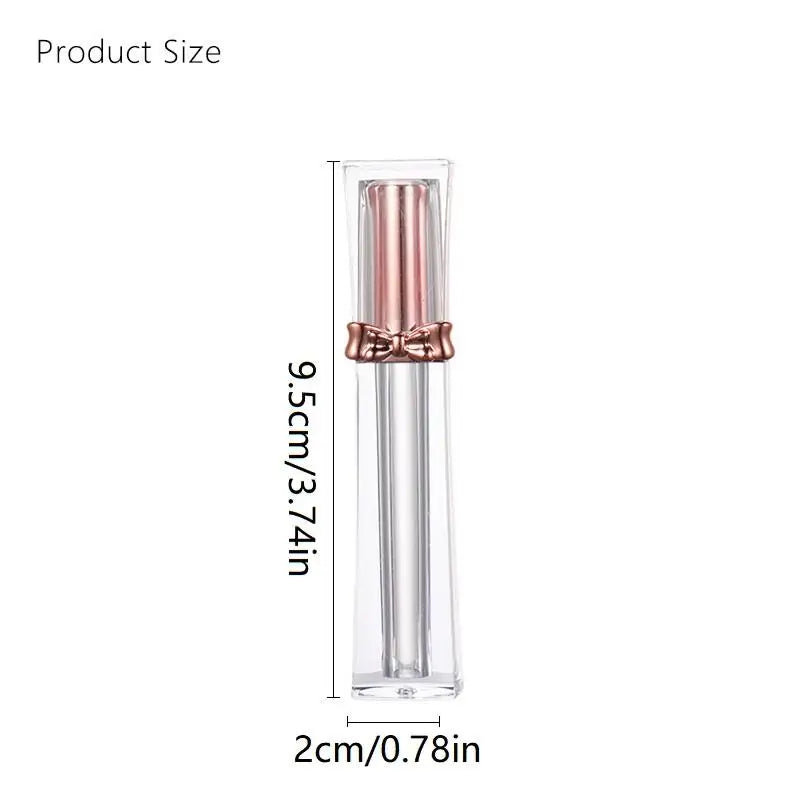 Rose Gold Bow Lip Gloss Tube – 3.5ml Refillable Container Cosmetic Refill Tube Axl 1pc