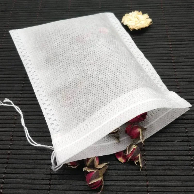 100-Pack Empty Drawstring Tea Bags – Herb & Spice Filter Pouches Tea Filter Bags Axl