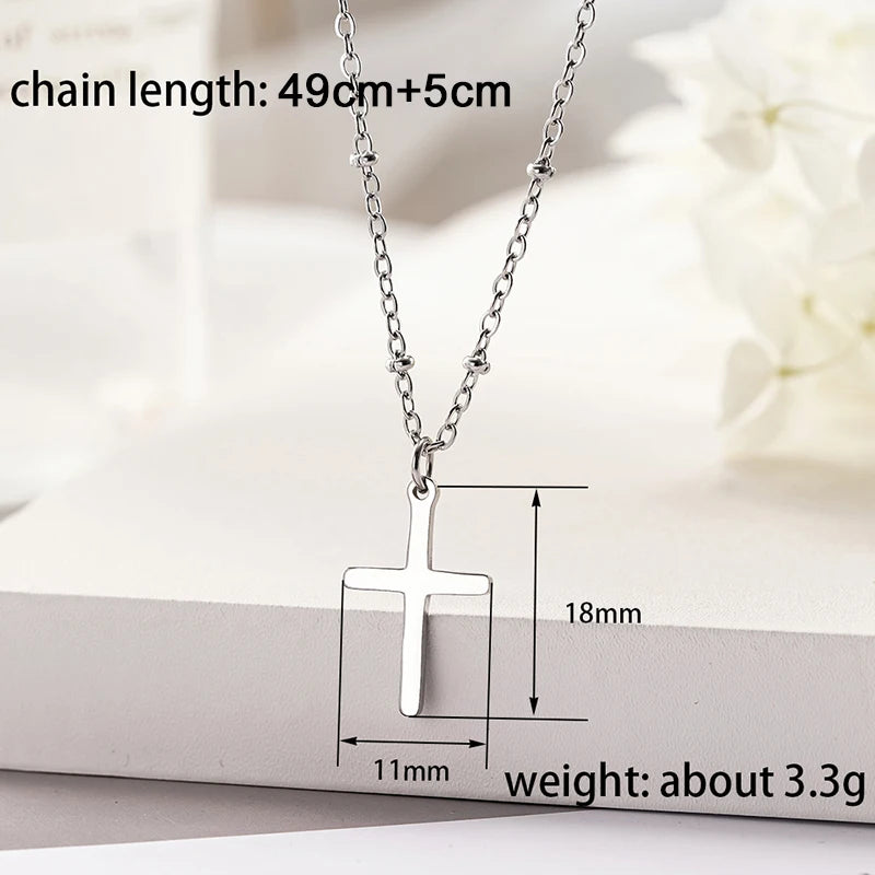 Huitan Dainty Cross Pendant Necklace | Stainless Steel Women Pendant Necklace Axl