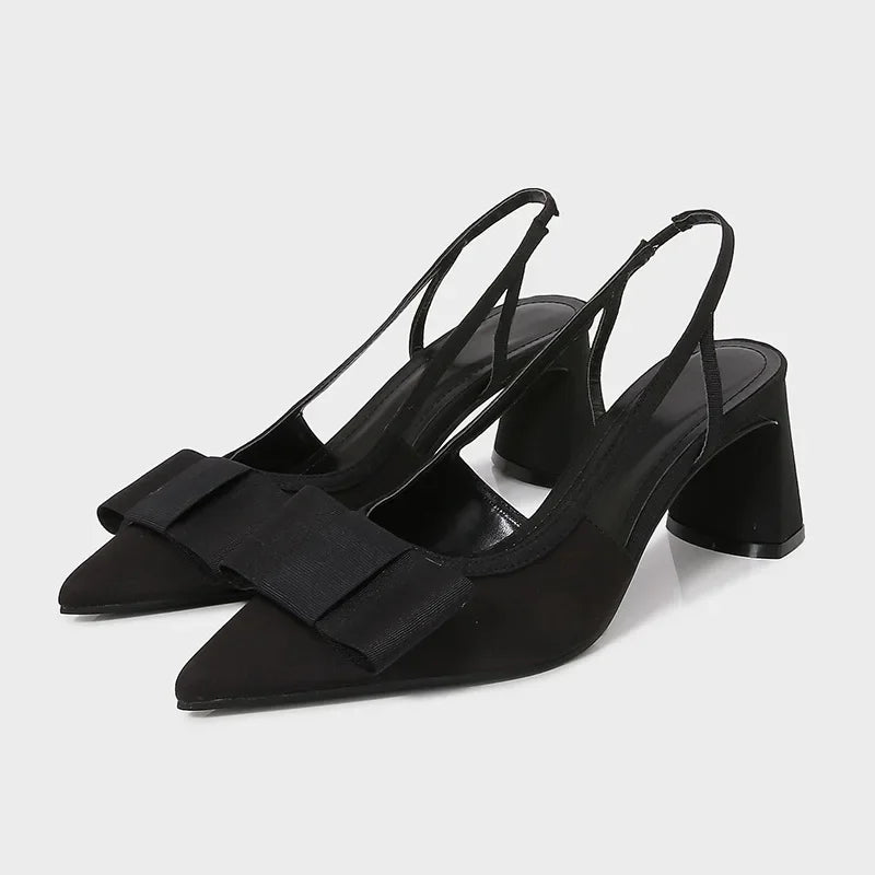 Women's Bow Slingback Pumps | Pointed Toe Patent Leather Heels Slingback Pumps Axl black 41