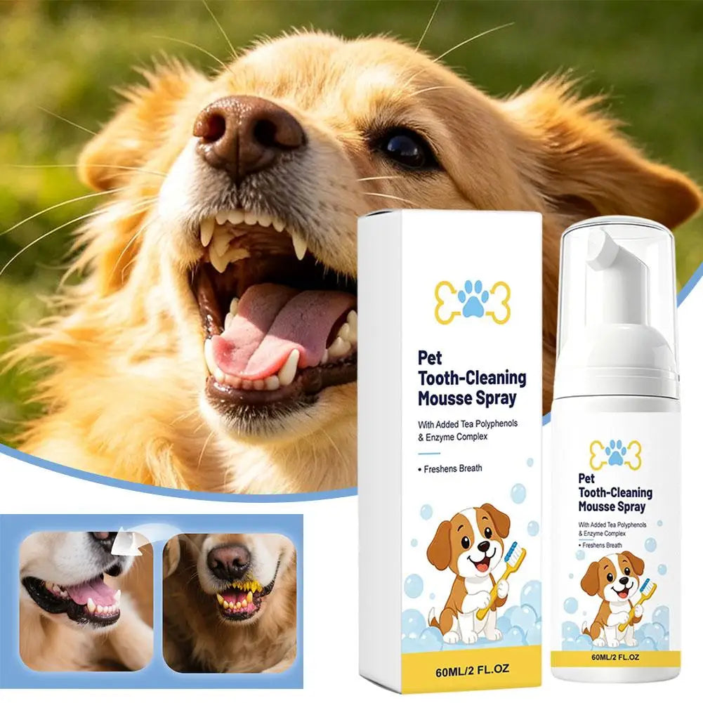 Pet Dental Mousse Spray – No-Brush Plaque & Fresh Breath 60ml Pet Dental Spray Axl