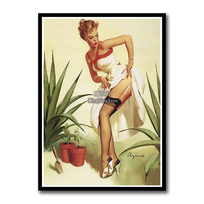 WWII Retro Girl Movie Poster – Vintage Wall Art Home Decor Retro Wall Poster Axl 22 42x30cm