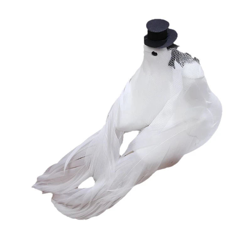 White Dove Couple Figurines – Garden & Home Hanging Décor Pair Garden Bird Figurines Axl