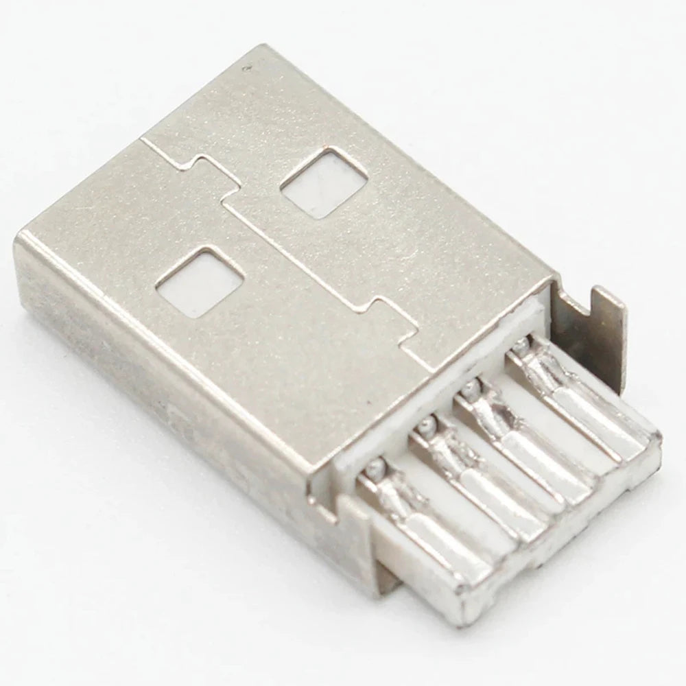 DIY USB 2.0 Type-A Male Connector 4-Pin Plastic Shell – 10 Pack USB Connector Axl