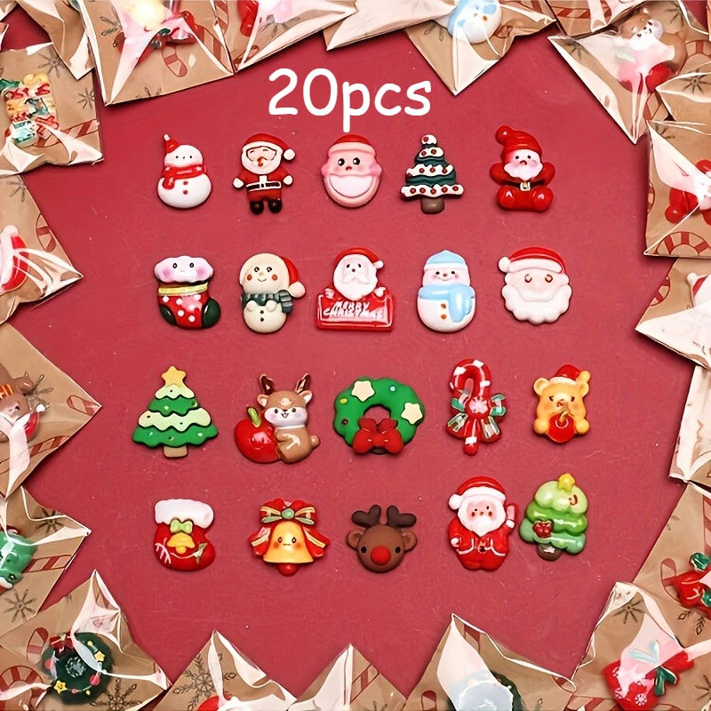 Mixed Resin Christmas Fridge Magnets – Santa, Snowman & Tree Christmas Fridge Magnets Axl Random mixed -20pcs