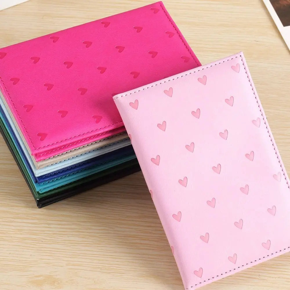 PU Leather Heart Print Passport Holder – Slim Travel Cover Passport Holder Axl