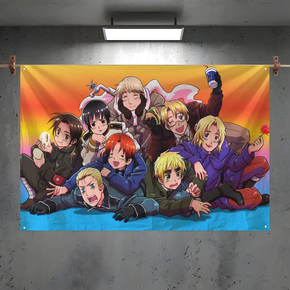 Hetalia World Stars Anime Flag – Wall & Outdoor Banner Anime Wall Flag Axl White4 50x70cm