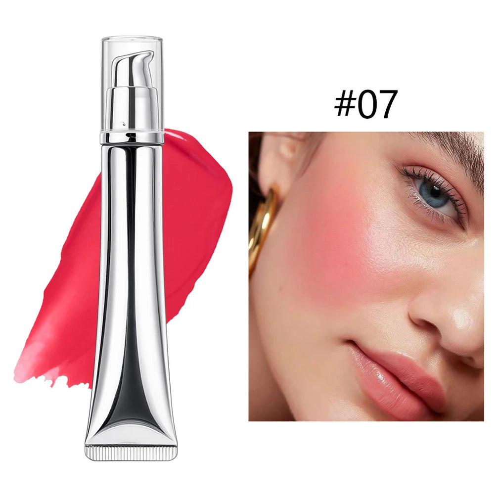 Vegan Liquid Blush Private Label Custom Logo Silver Tube Liquid Blush Axl