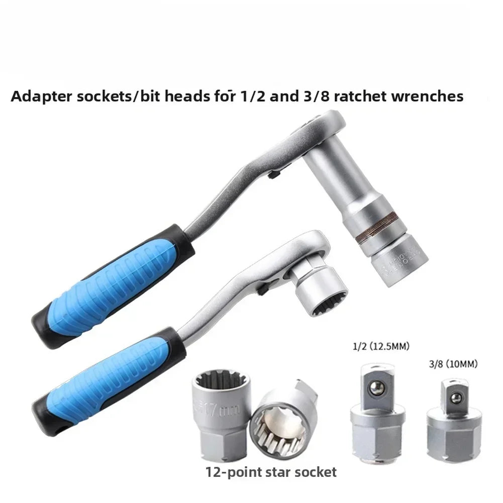 17-Piece Ratchet Socket Wrench Set | 12-Point Drive Kit Socket Wrench Set Axl