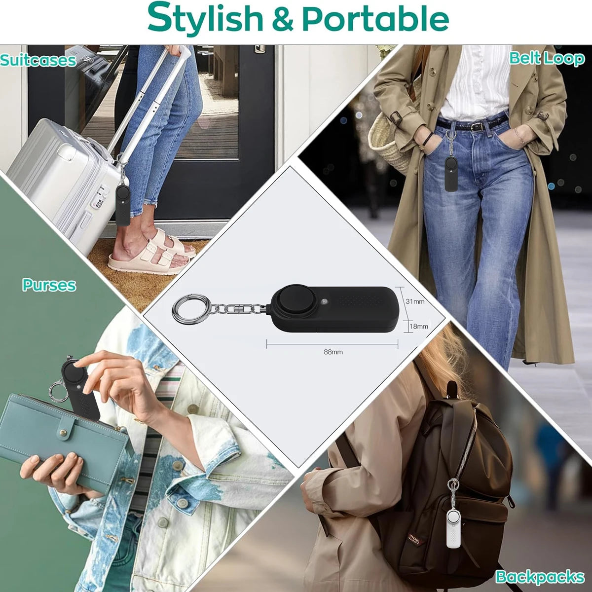 130dB Personal Safety Alarm Keychain with Strobe Light Personal Safety Alarm Axl