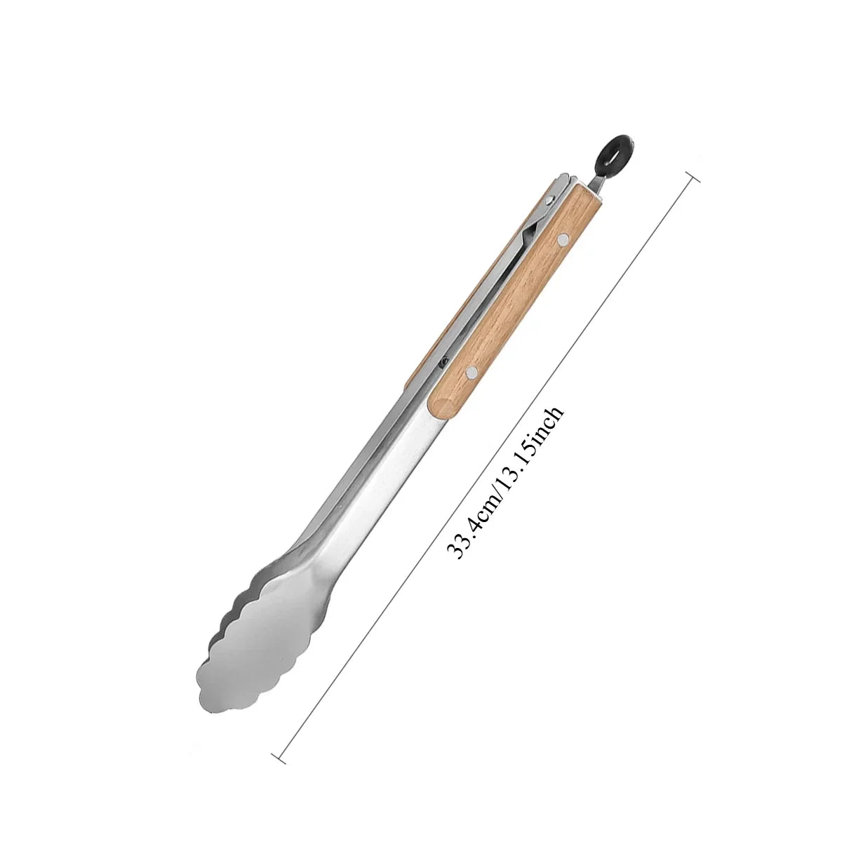 Stainless Steel Kitchen Tongs with Wooden Handle | 7–16 Inch Kitchen Tongs Axl 33.4cm-5698