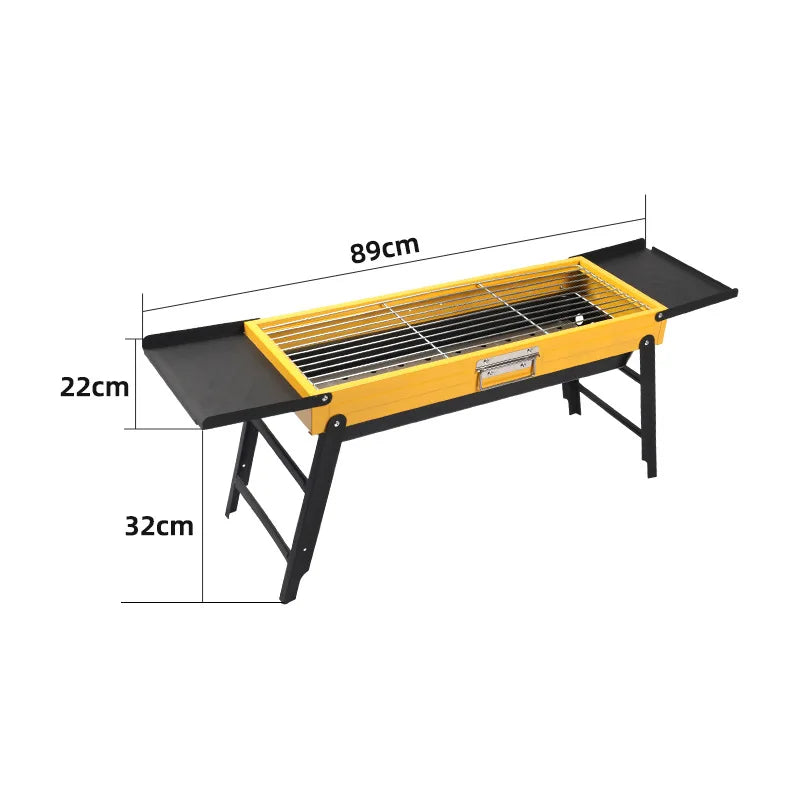 Portable Foldable Charcoal BBQ Grill – Camping & Picnic Portable Charcoal Grill Axl YELLOW