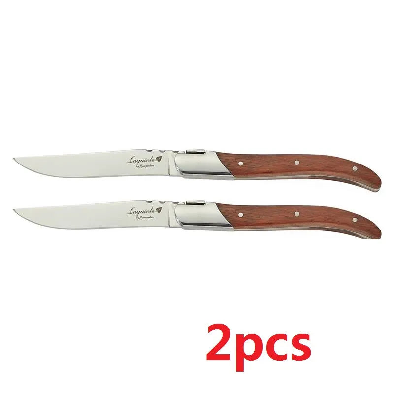 Laguiole Steak Knives Rosewood Handle Set 2–10 Pcs | 8.25" Steak Knife Set Axl 2 Pcs knife