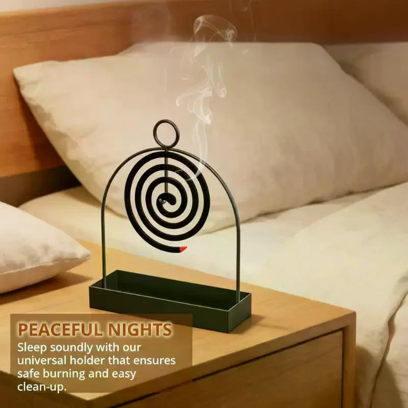 Nordic Iron Mosquito Coil Holder with Ash Tray | Spiral Stand Coil Holder Stand Axl