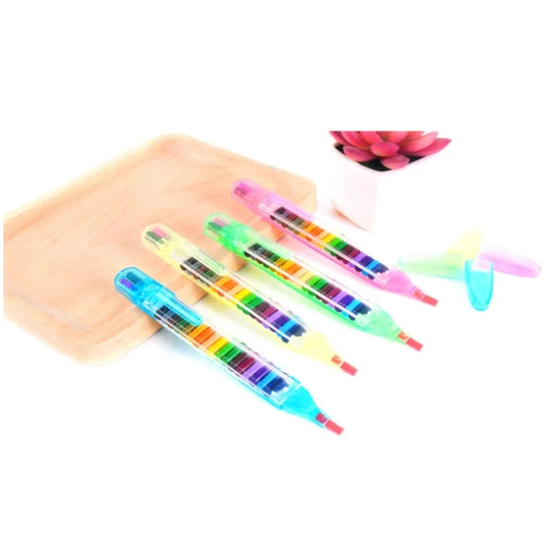 20-Color Kids Wax Crayons – Creative Drawing & Art Pen Set Kids Wax Crayons Axl