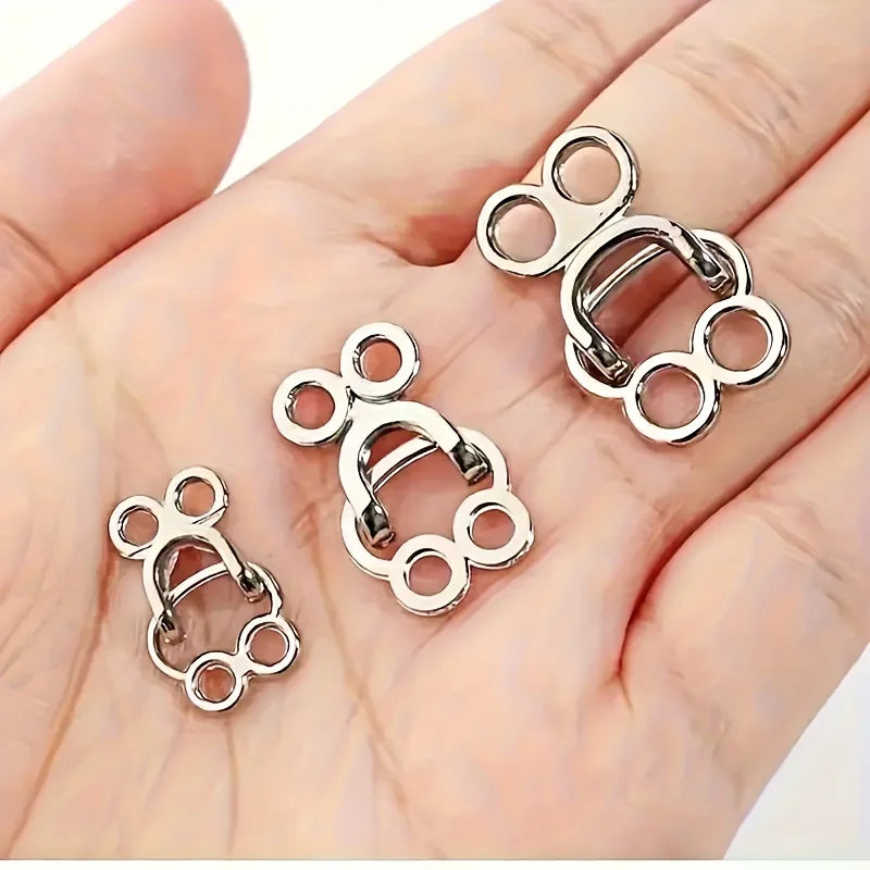 50-Set Zinc Alloy Invisible Hook & Eye Closures for Sewing Sewing Fasteners Axl