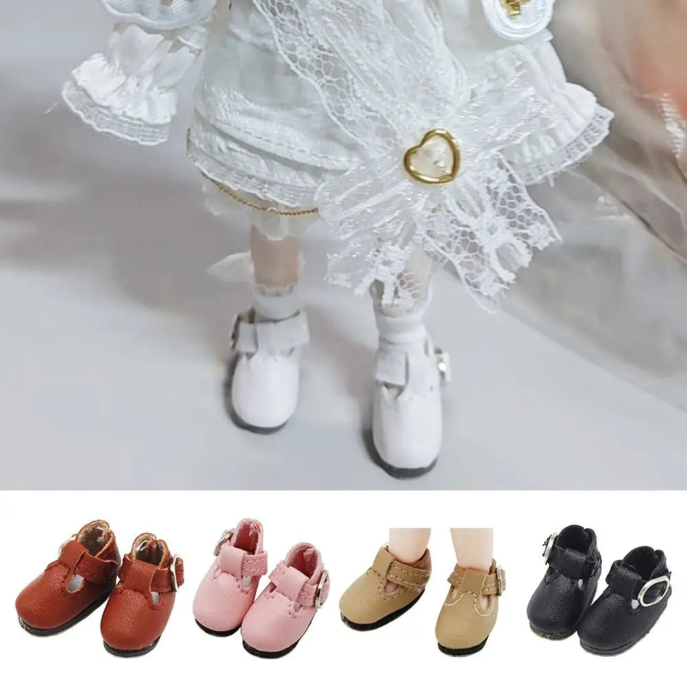 BJD Doll PU Leather T-Bar Sandals | 1/6 Scale Mini Shoes Doll Shoe Accessory Axl