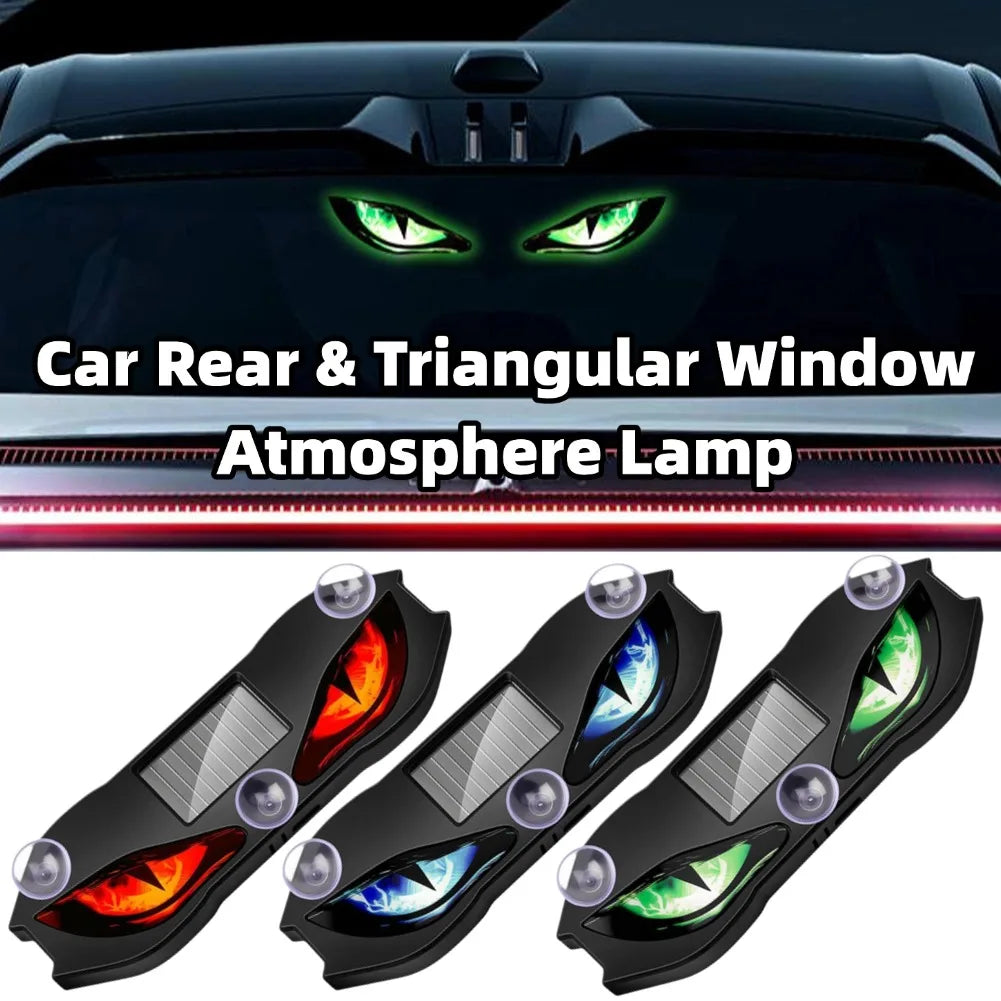Solar Devil Eye Car Strobe Light | Dynamic Flame Atmosphere Lamp Car Atmosphere Light Axl