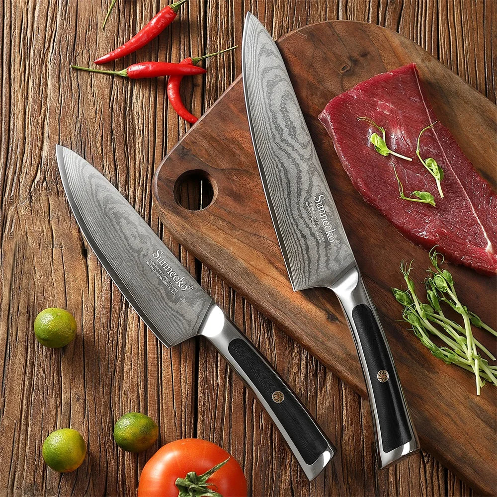 Sunnecko Damascus VG10 Chef's Knife Set – Japanese Kitchen Knife Damascus Chef Knife Axl
