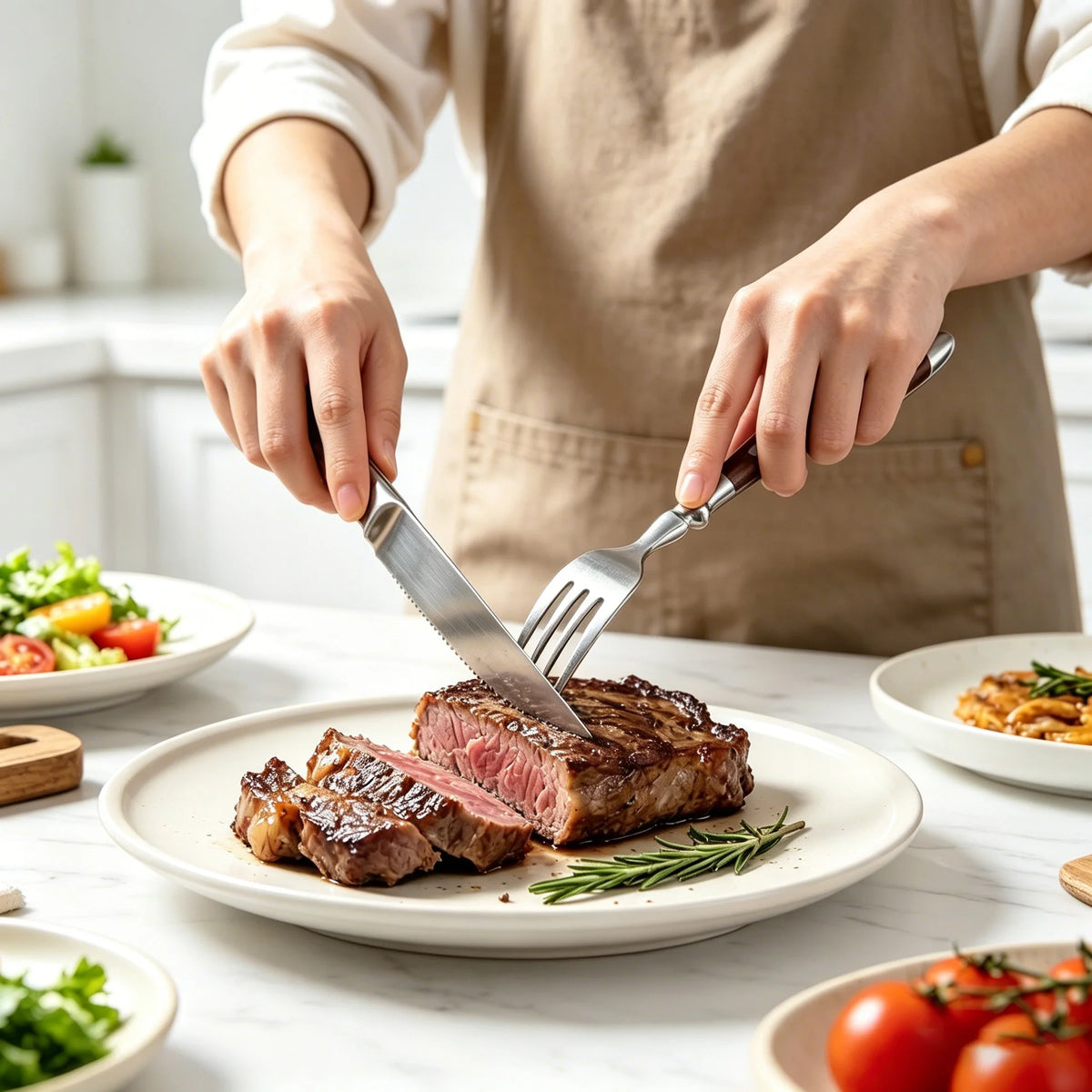 6-Piece Stainless Steel Flatware Set – Knife, Fork & Spoon Flatware Cutlery Set Axl