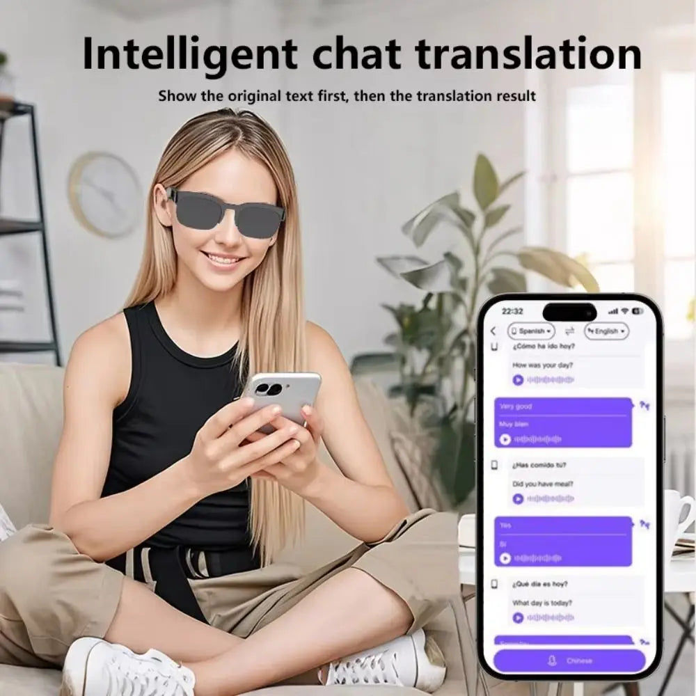 AI Smart Glasses 144 Languages Bluetooth 6.0 Translator Smart Translation Glasses Axl