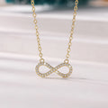Huitan Infinity Figure 8 CZ Pendant Necklace | Wedding Jewelry Pendant Necklace Axl XL748 38cm 5cm