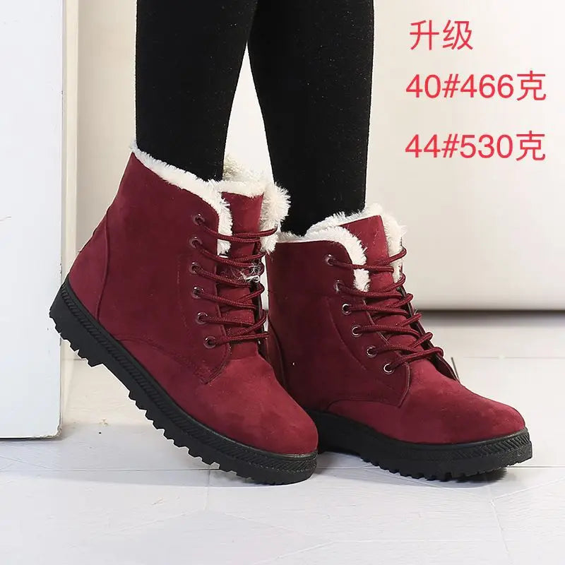 Women's Warm Snow Boots – Suede Ankle Boots Non-Slip Women's Snow Boots Axl