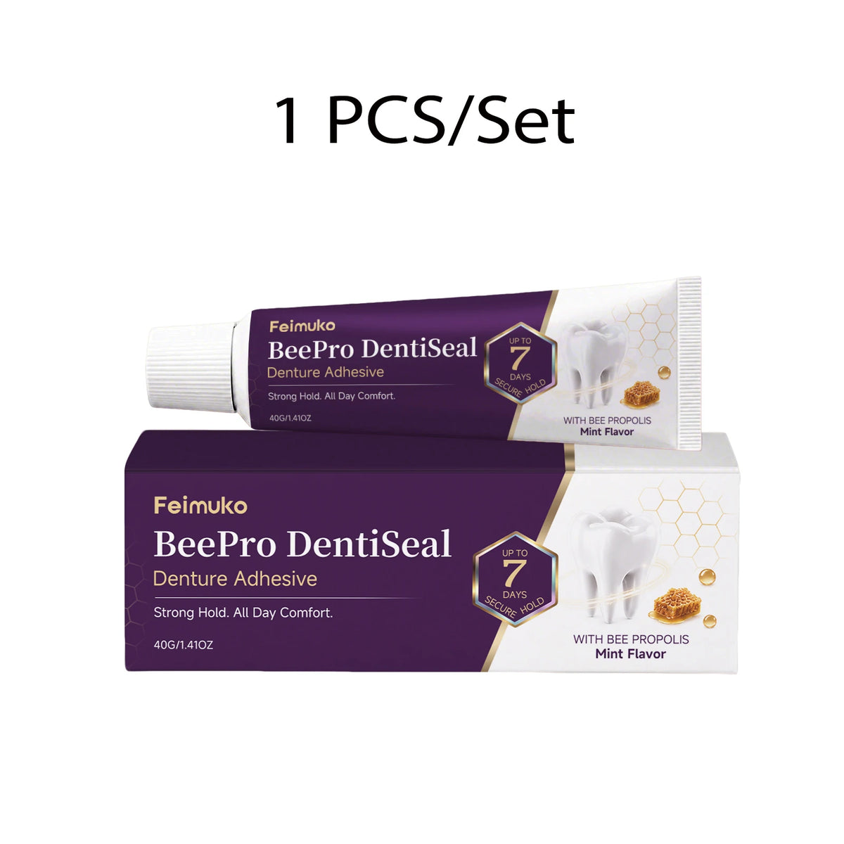 Full Set Silicone Dentures + Propolis Adhesive Cream | Natural Fit Denture Set Axl B 1PCS