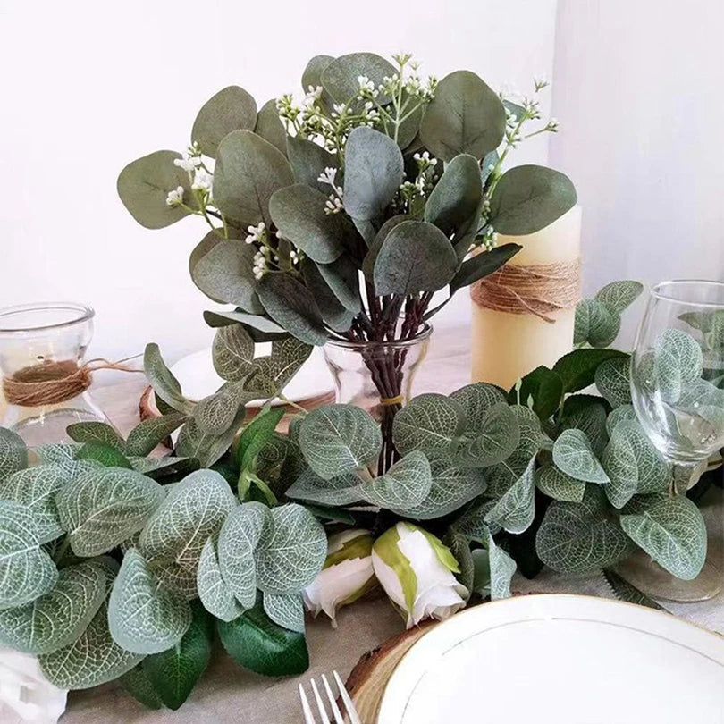 Artificial Eucalyptus Stems – Faux Greenery for Wedding & Home Artificial Floral Stems Axl