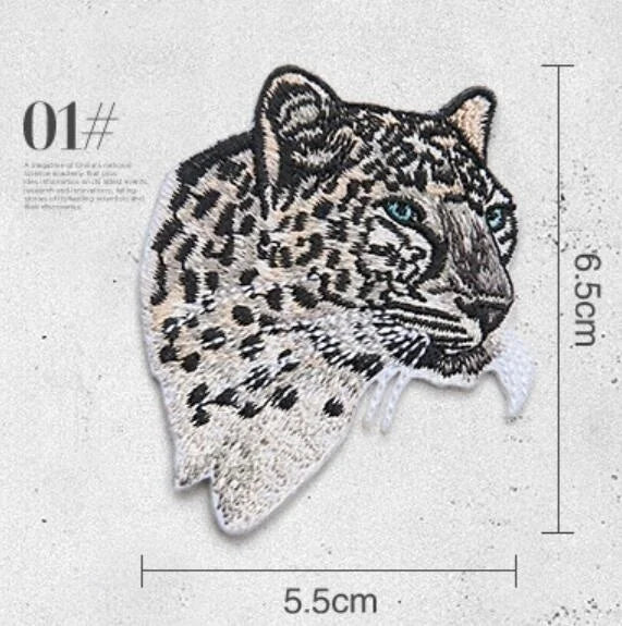 Tiger & Leopard Embroidered Iron-On Patches | Cotton Applique Embroidered Patch Axl
